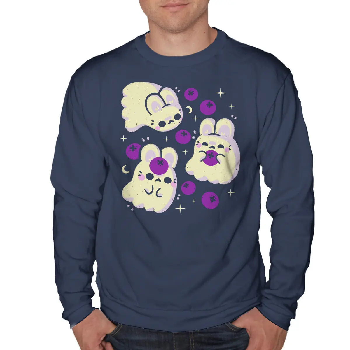 Bunny Ghost Sweatshirt for Unisex Wear - Image 4