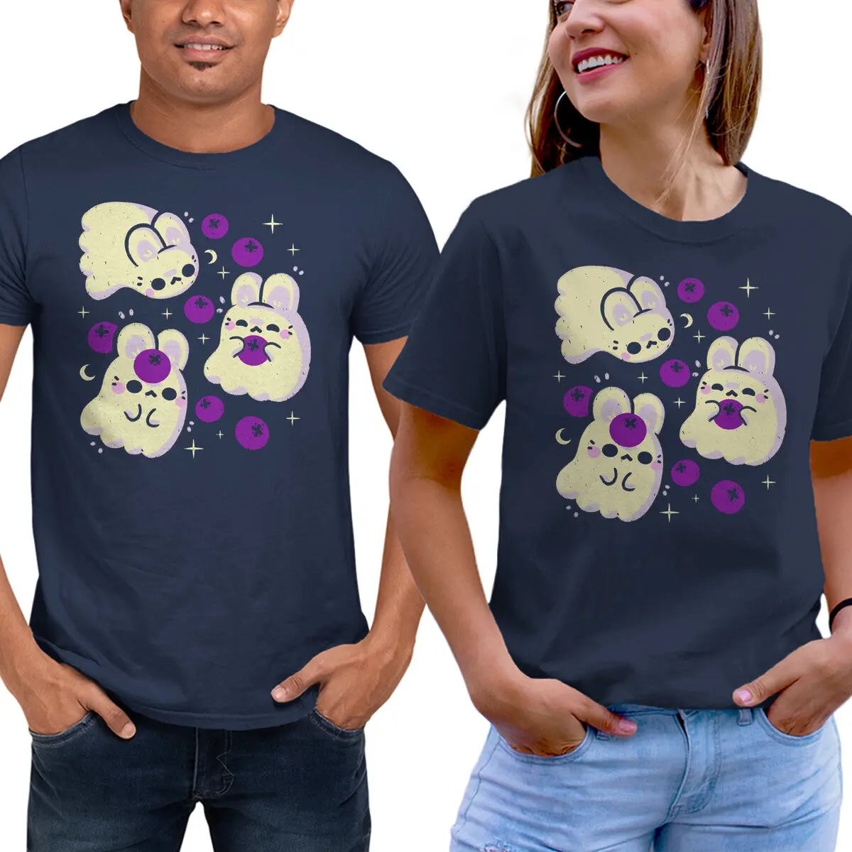 Playful Bunny Ghost Graphic T-Shirt - Image 5