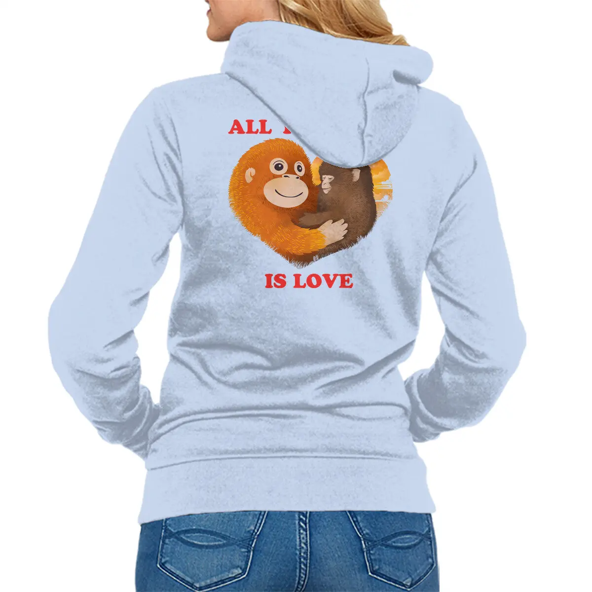 Love-Themed Unisex Zip-Up Sweatshirt - Image 4
