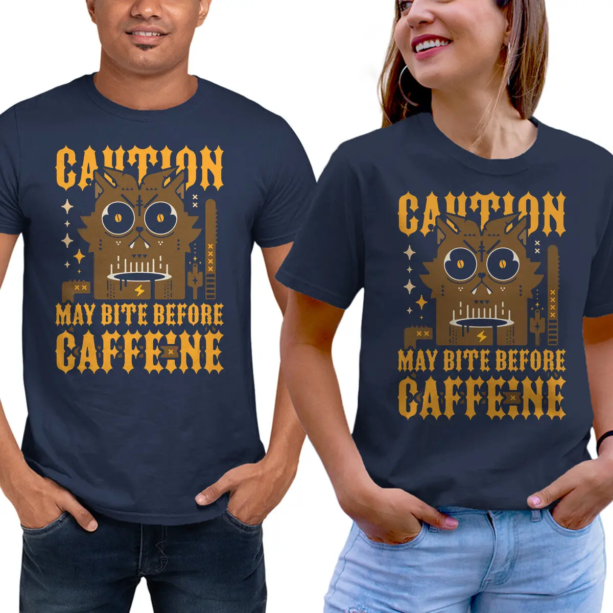 May Bite Before Caffeine Unisex T-Shirt - Image 5