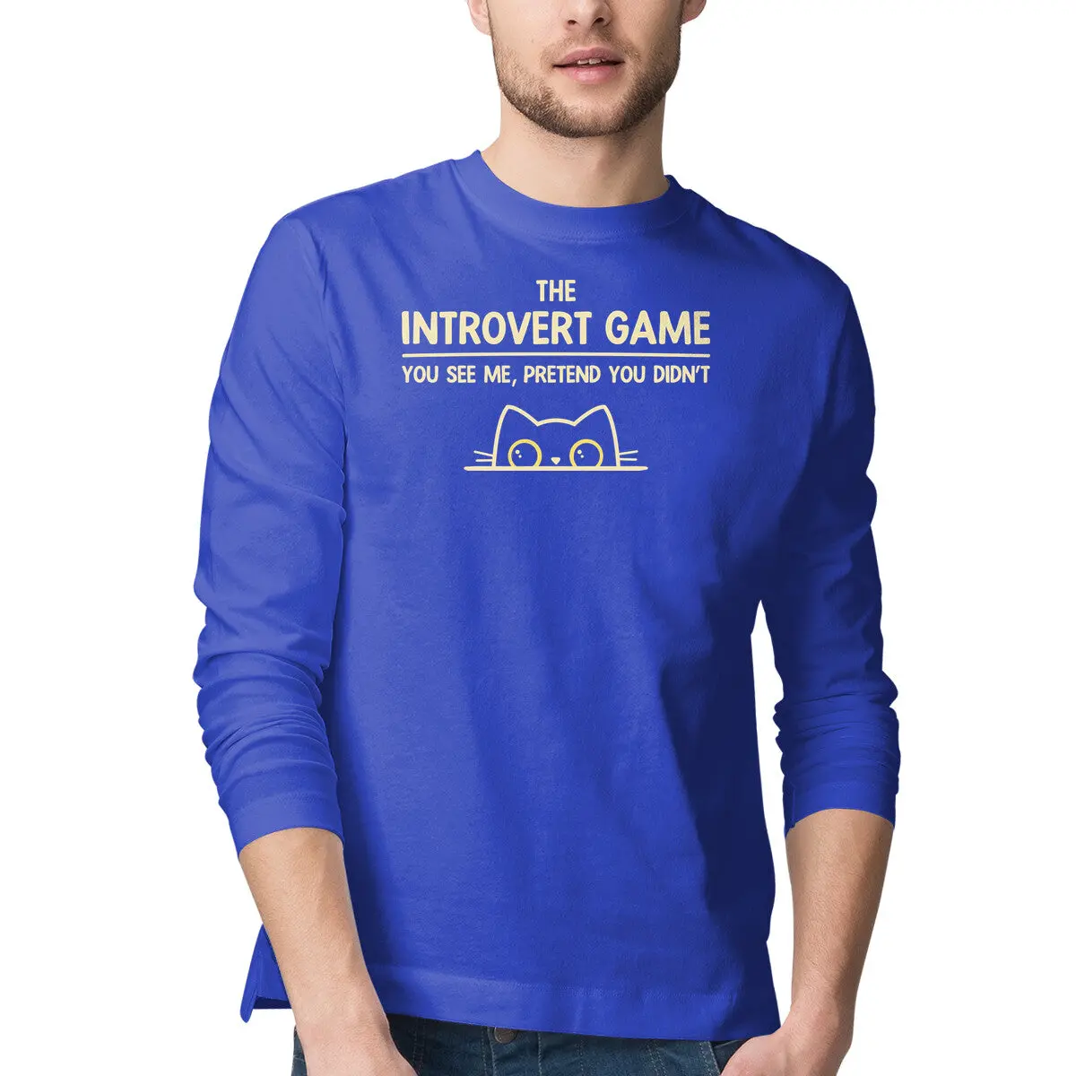 Introvert-Themed Long-Sleeve T-Shirt for Men - Image 7