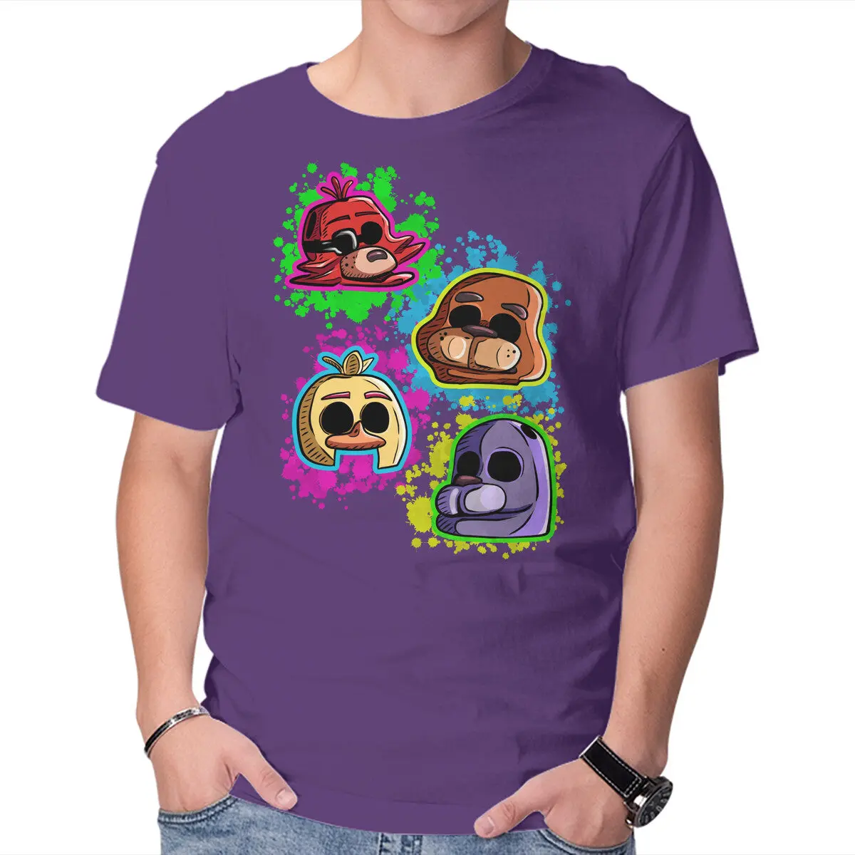 Five Nights Heads Graphic T-Shirt for Men - Image 13