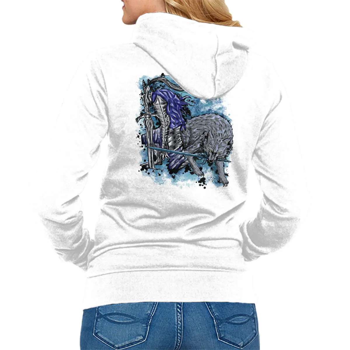 Sif and Artorias Unisex Zip-Up Sweatshirt - Image 7