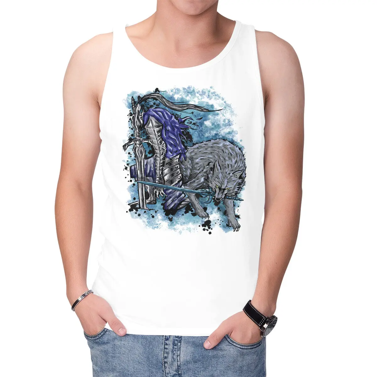Dark Souls Sif and Artorias Unisex Tank Top - Image 7