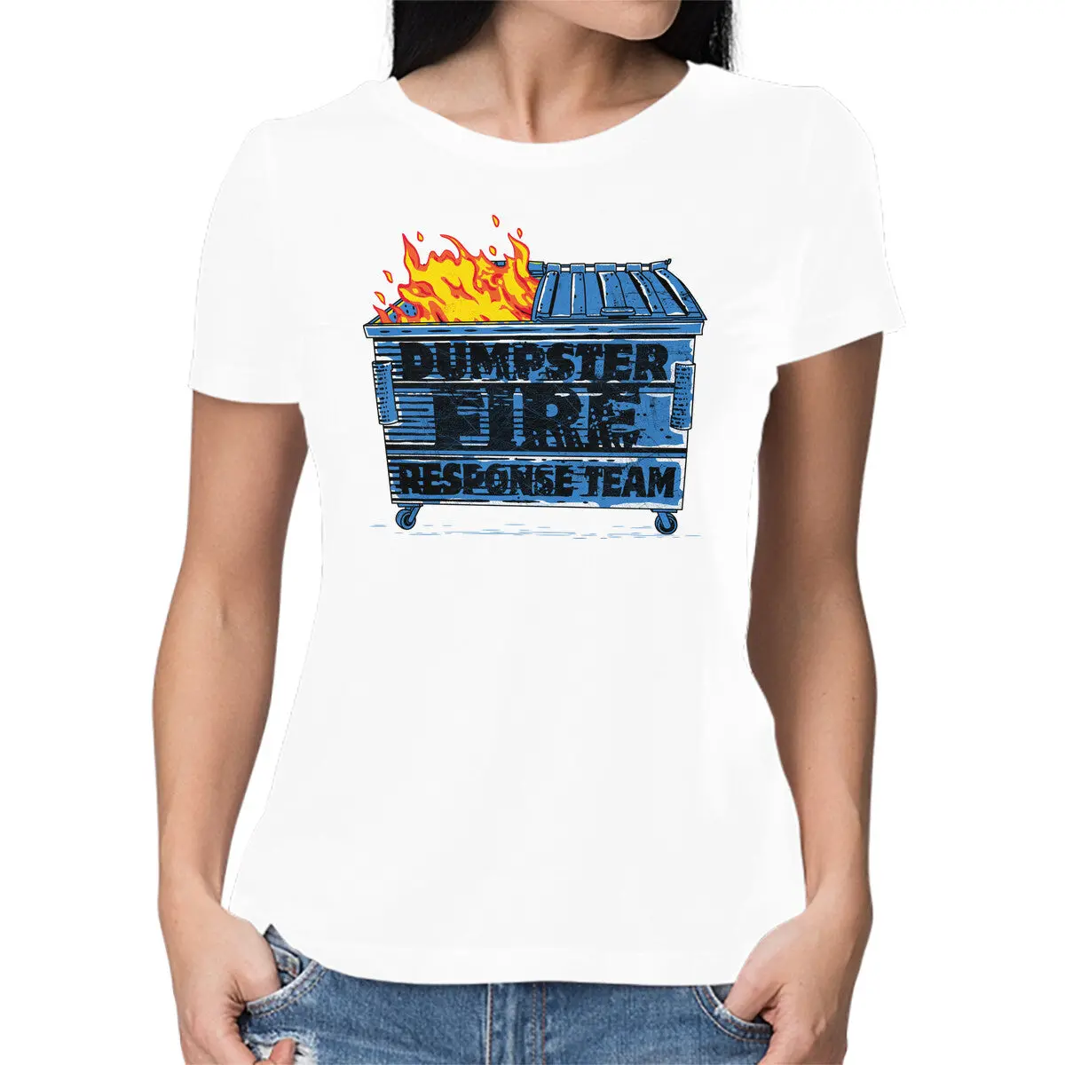 Women's Basic Dumpster Fire Response Team T-Shirt - Image 13