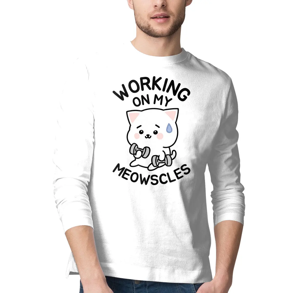 Cat-Themed Fitness T-Shirt for Men - Image 4