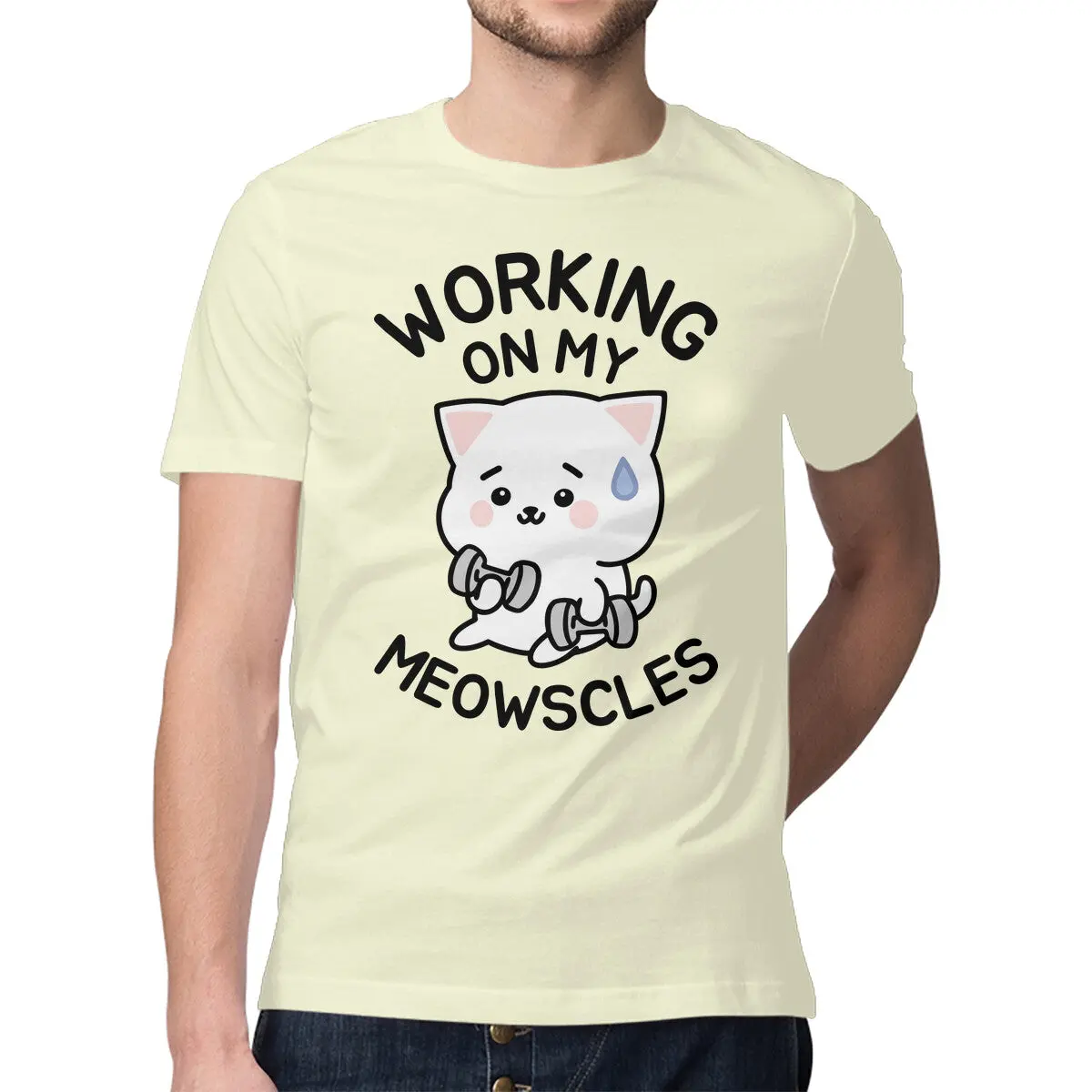 Cat-Themed Fitness T-Shirt for Men - Image 13