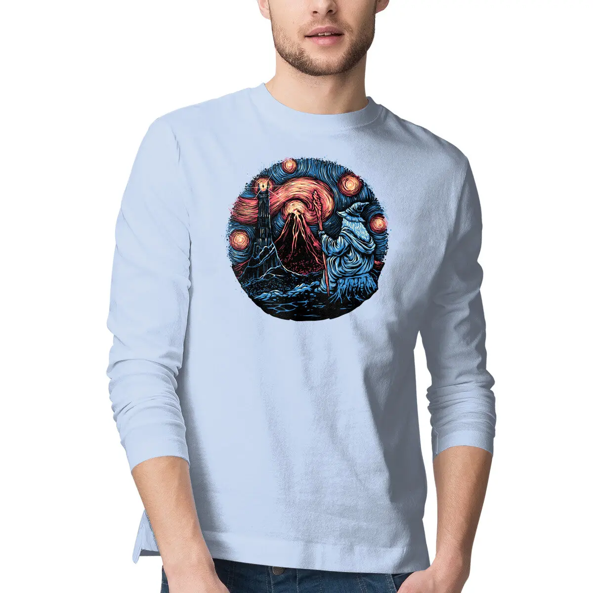 Wizard-Themed Long-Sleeve T-Shirt for Men - Image 4