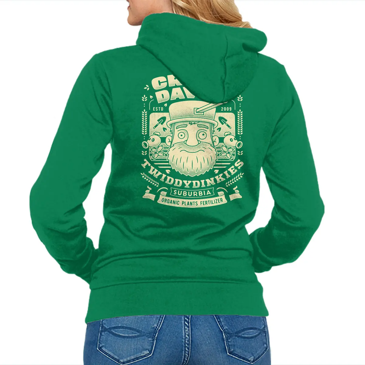 Grunge-Style Unisex Zip-Up Sweatshirt Featuring Crazy Dave Emblem - Image 7