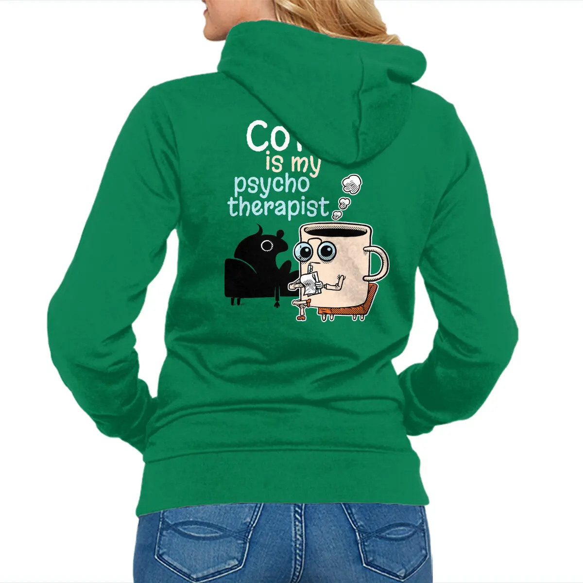 Coffee Therapist Motif Sweatshirt - Image 7