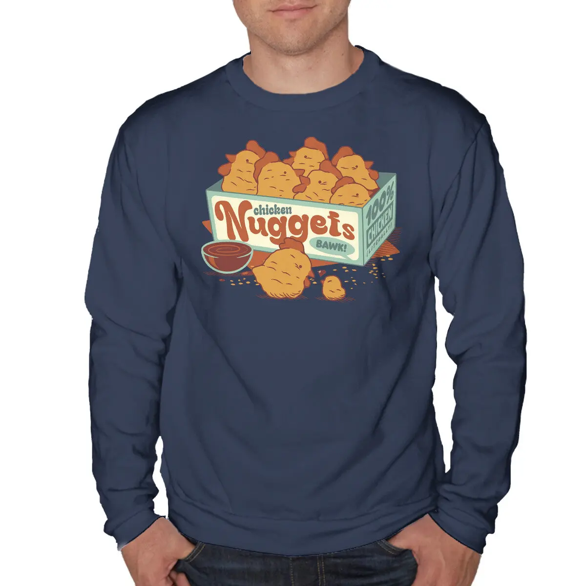 Fun Chicken Nugget Graphic Sweatshirt - Image 4