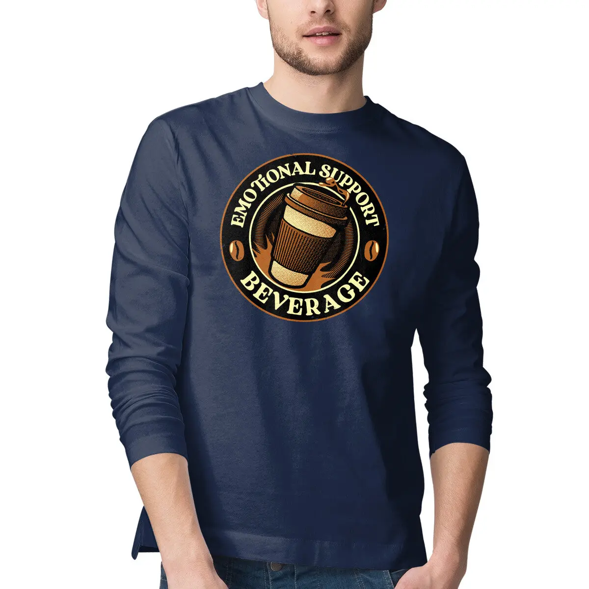 Coffee-Themed Emotional Support T-Shirt for Men - Image 4