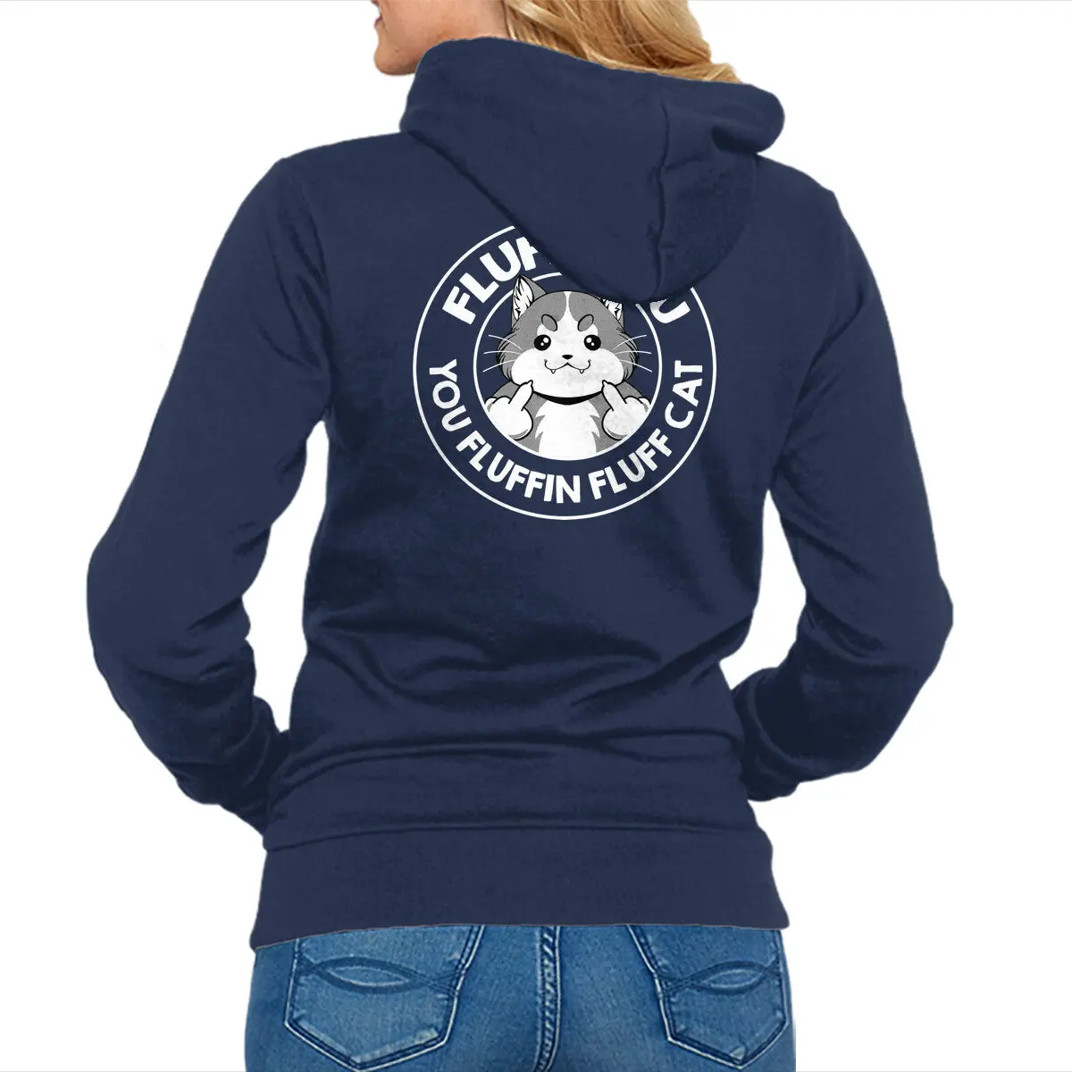Fluff Cat Zip-Up Sweatshirt for Men and Women - Image 4