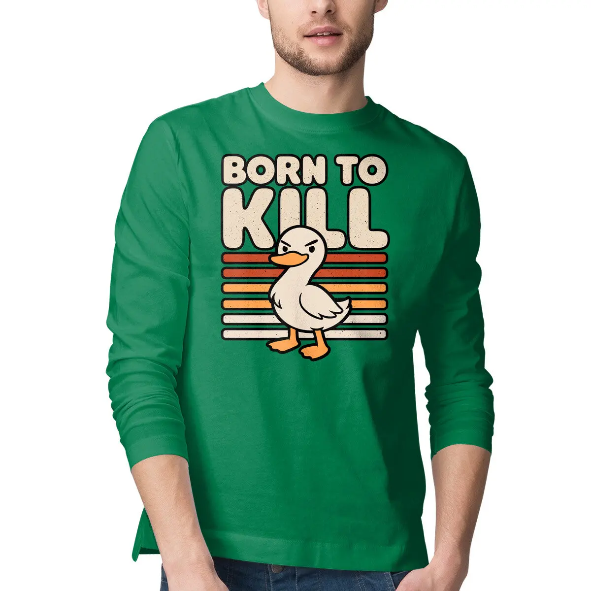 Ironic Duck Design Long-Sleeve Tee - Image 10