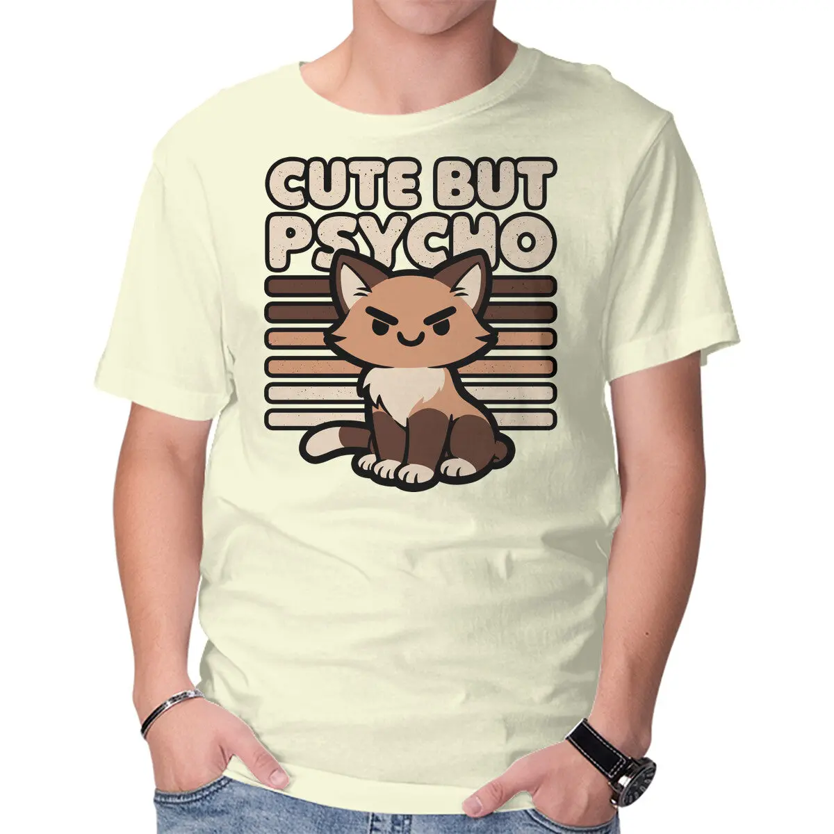 Ironic Cat Graphic Tee for Men - Image 17