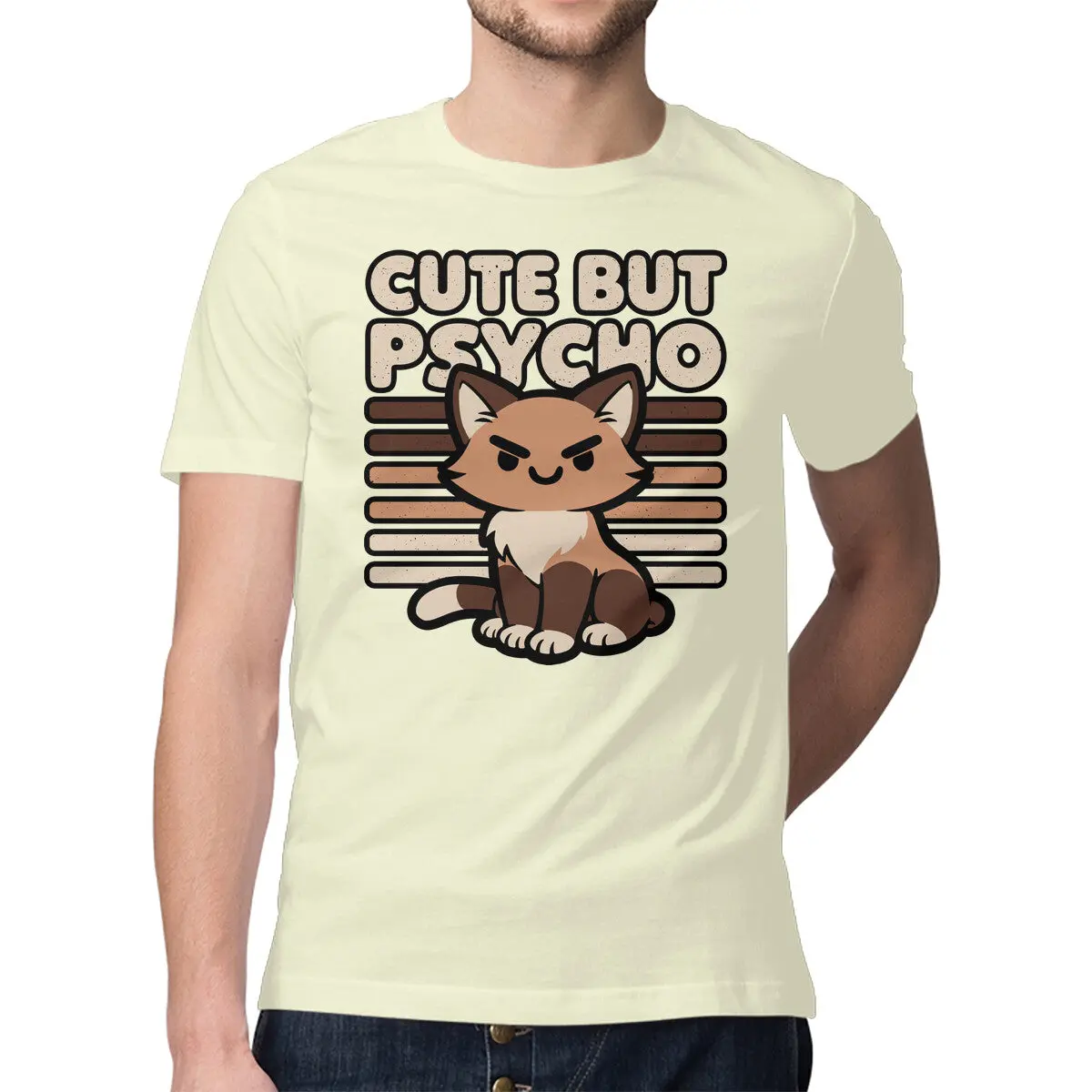 Ironic Cat Graphic T-Shirt for Men - Image 17