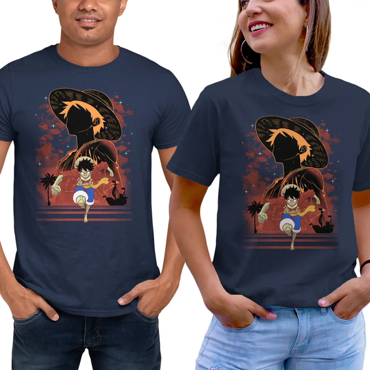 Pirate Shadow Line Art T-Shirt for Men and Women - Image 5