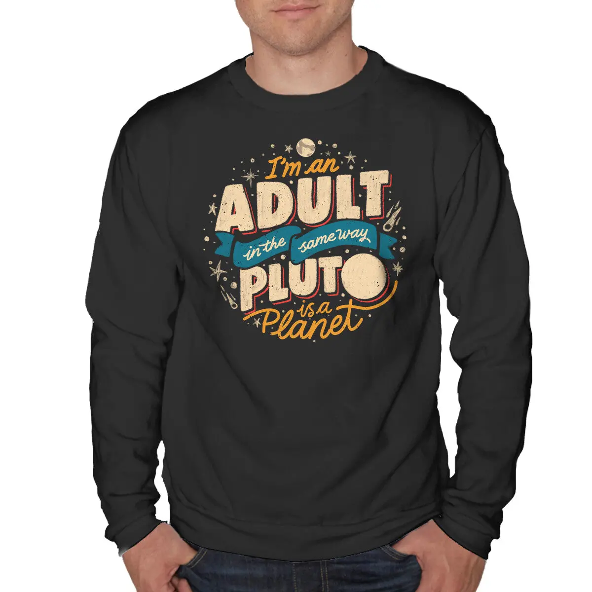 Pluto Is a Planet Sweatshirt – Unisex Crew Neck - Image 4
