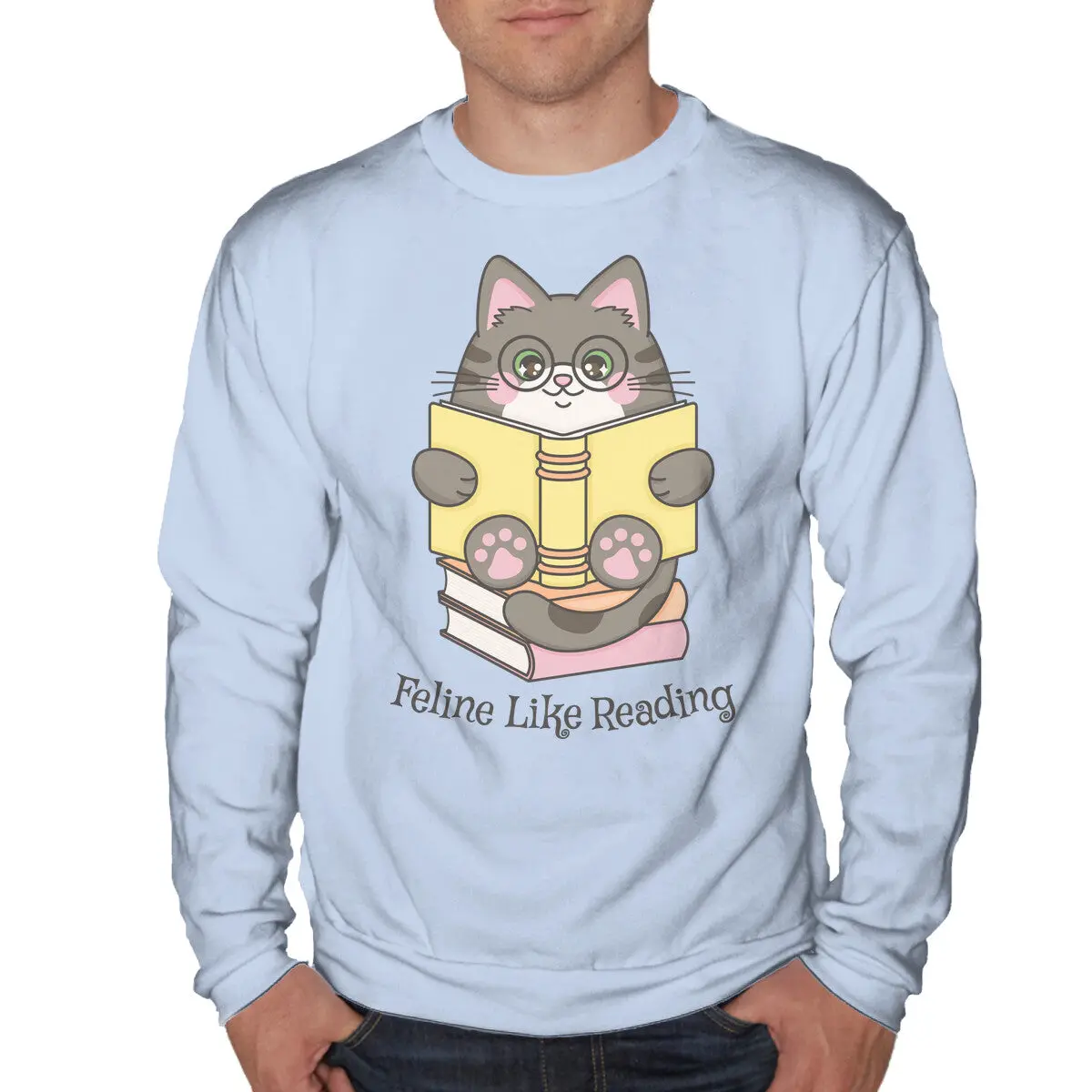 Cat-Themed Reading Sweatshirt - Image 4