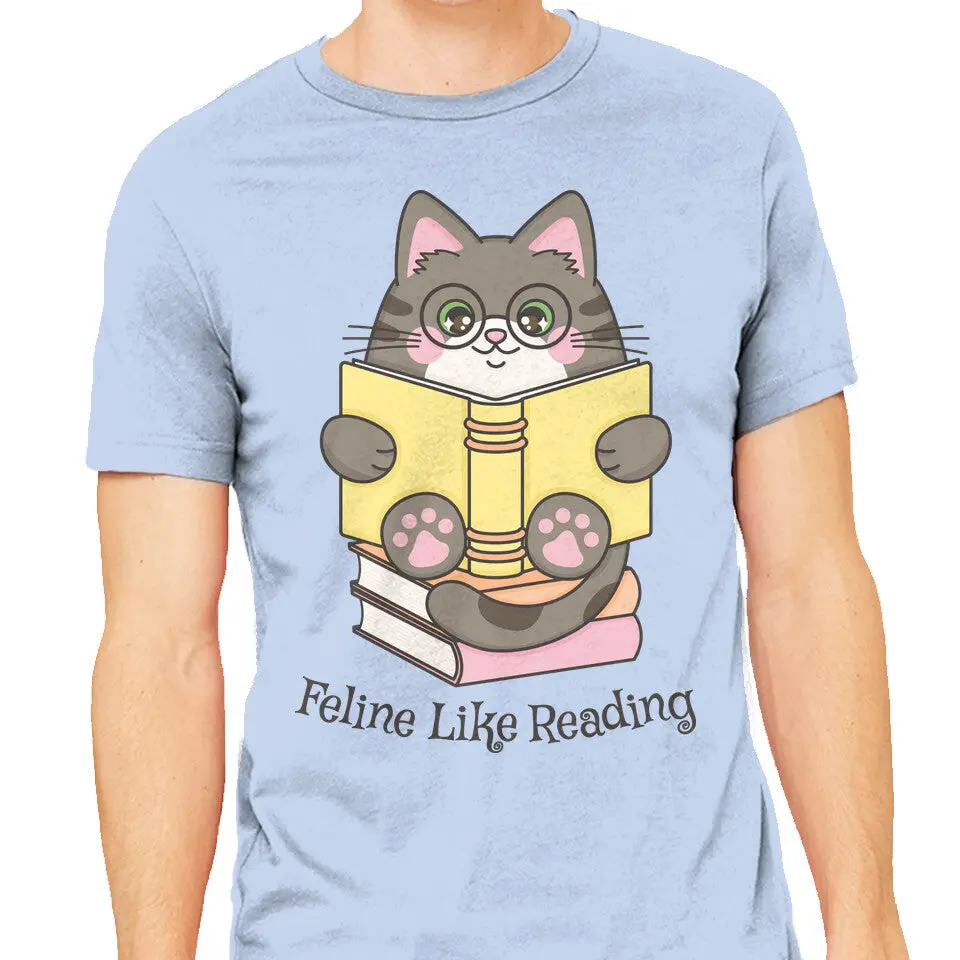 Cat-Themed Reading T-Shirt for Men - Image 5