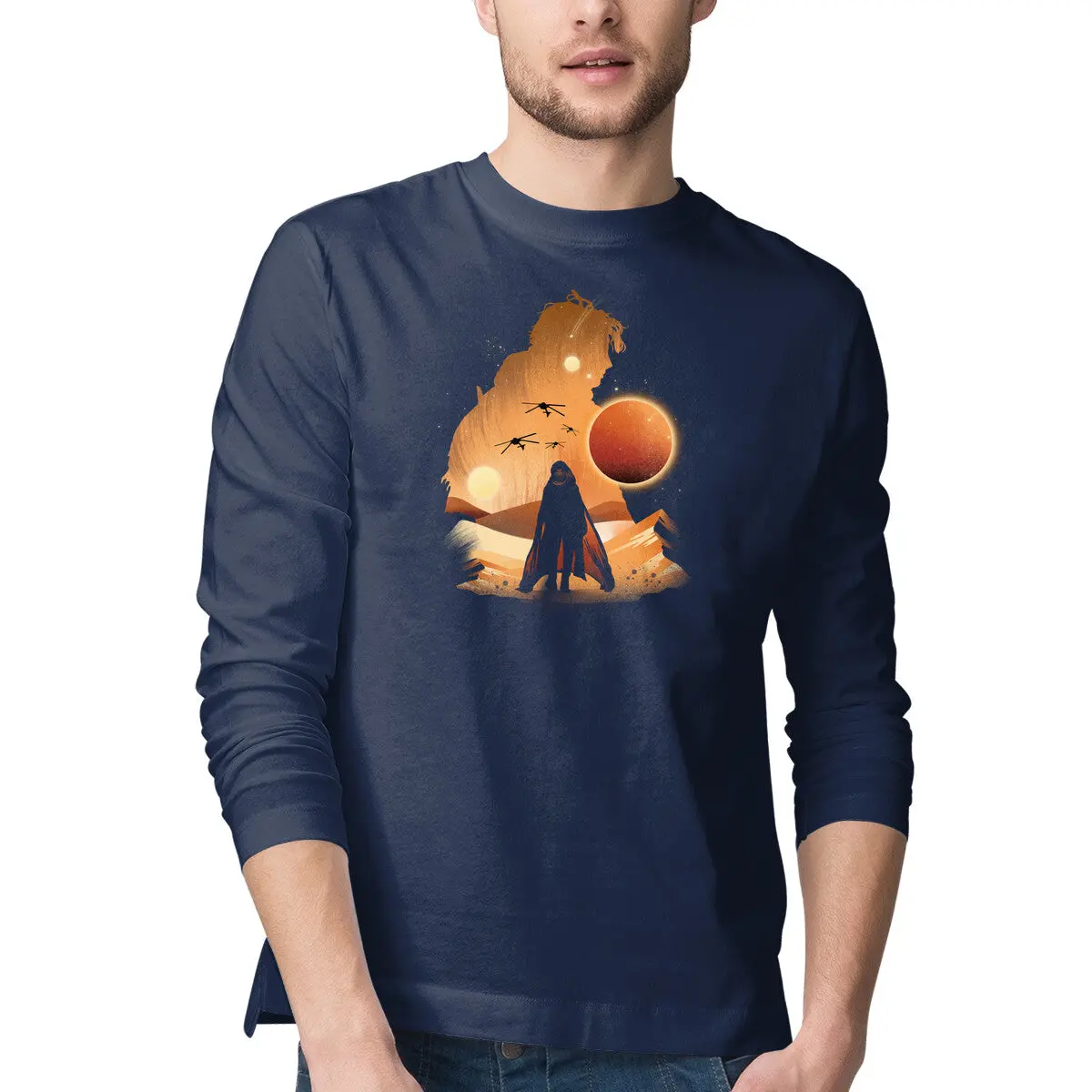 Long-Sleeve Sand Battle T-Shirt for Men - Image 4