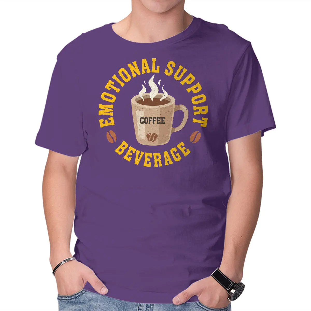 Emotional Support Coffee T-Shirt for Men - Image 13