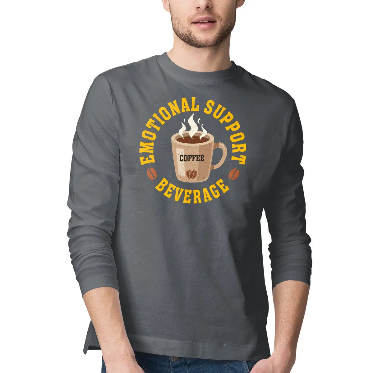 Coffee-Themed Emotional Support T-Shirt for Men - Image 7