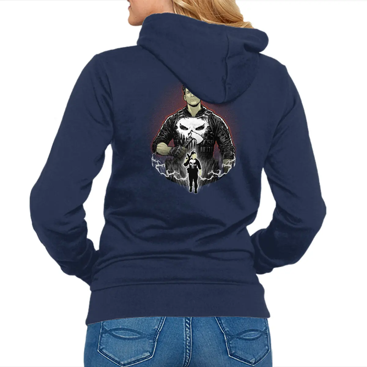 Skull Vigilante Zip-Up Sweatshirt - Image 4
