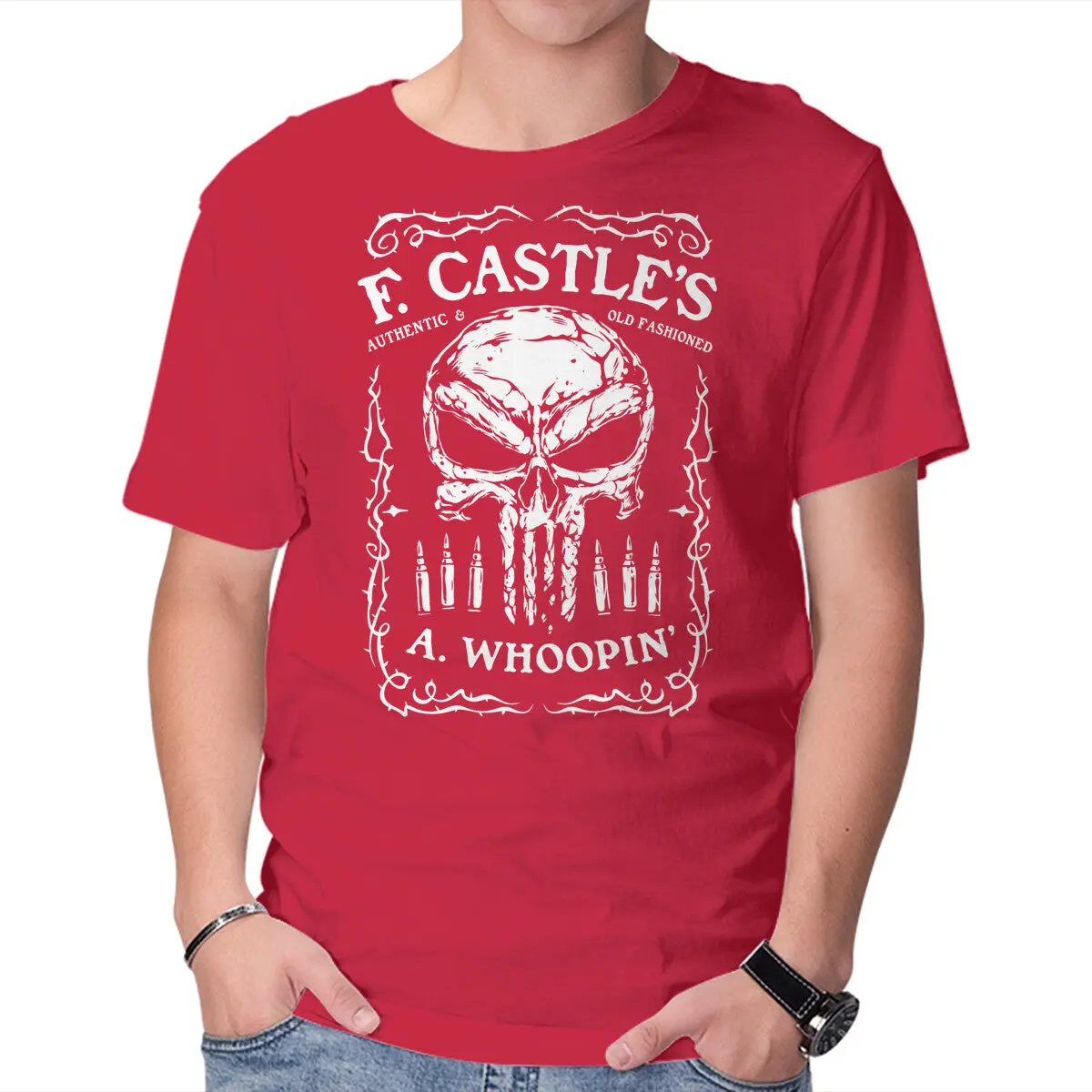 Retro-Inspired Men's Cotton T-Shirt with Old-Fashioned Whoopin' Graphic - Image 17
