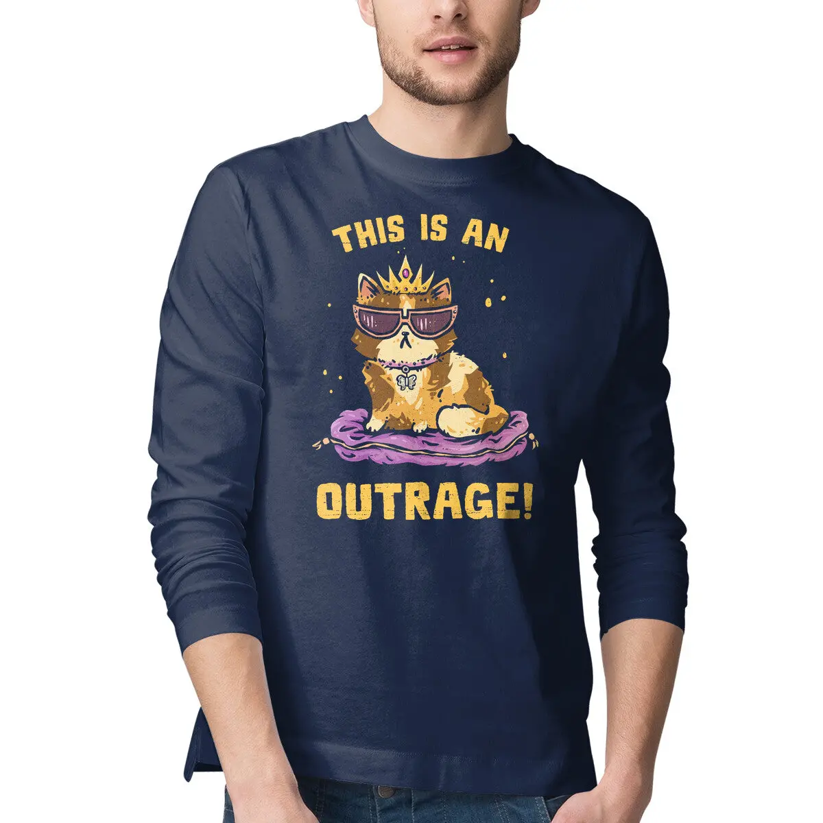 Outrage-Themed Long-Sleeve T-Shirt for Men - Image 4
