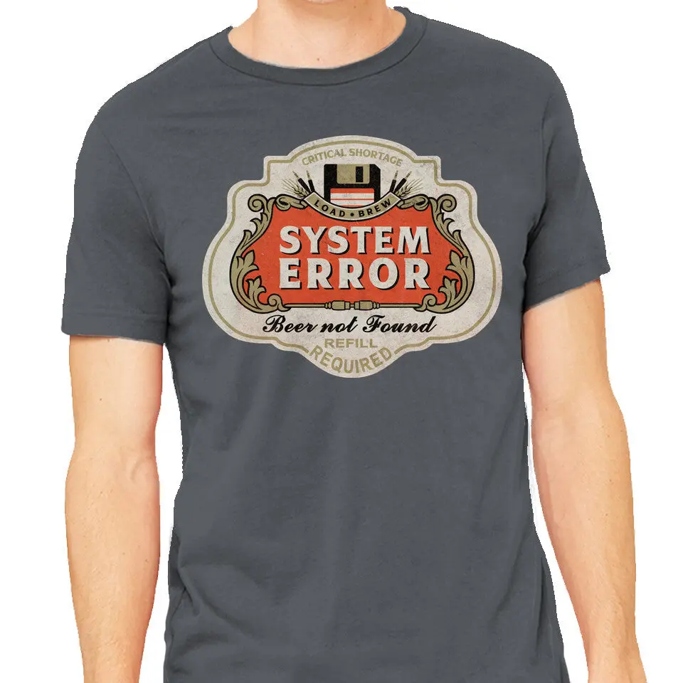 Men's Heavyweight T-Shirt Featuring a Humorous 'System Error: Beer Not Found' Design - Image 9