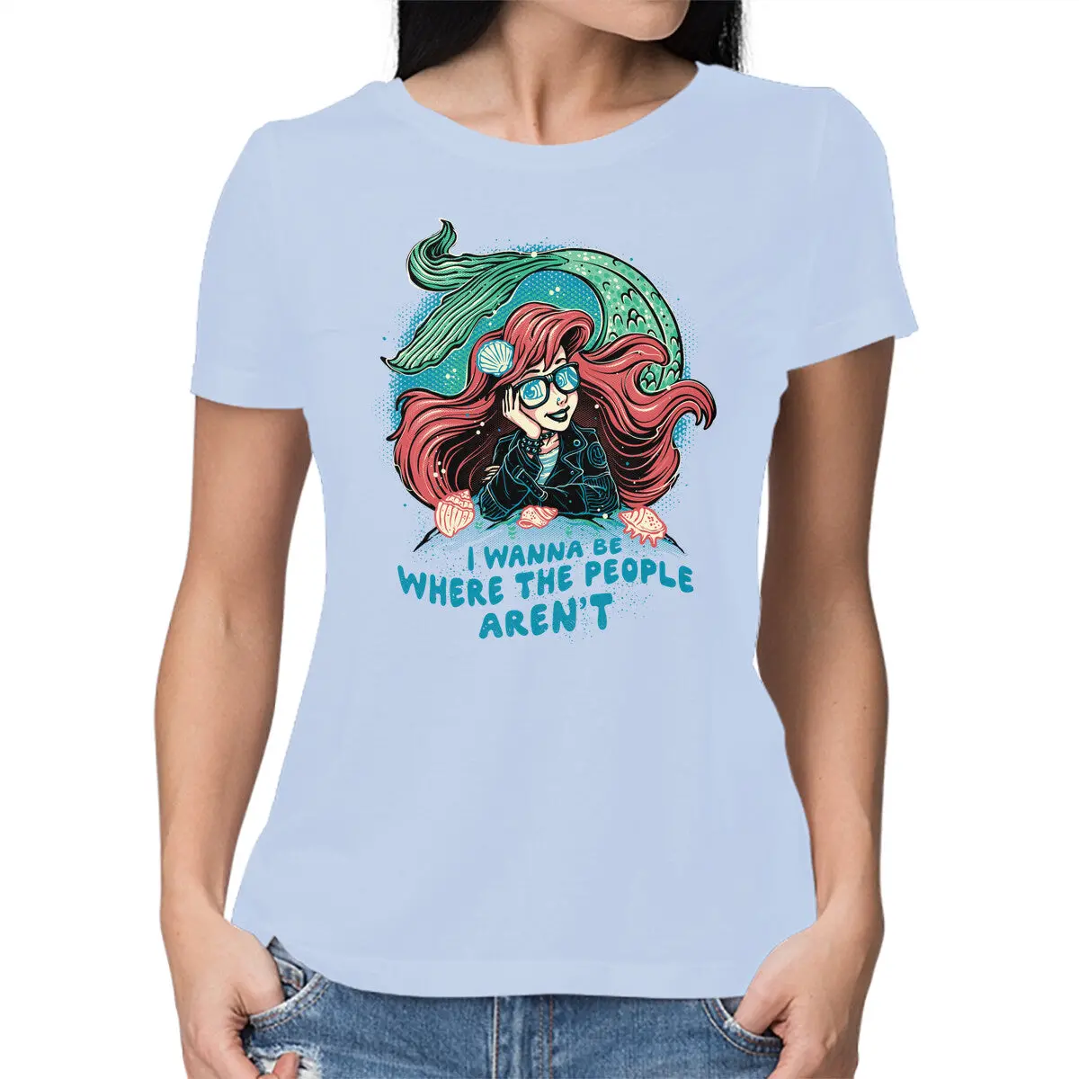 Minimalist Women's Tee: 'I Wanna Be Where the People Aren't' - Image 9