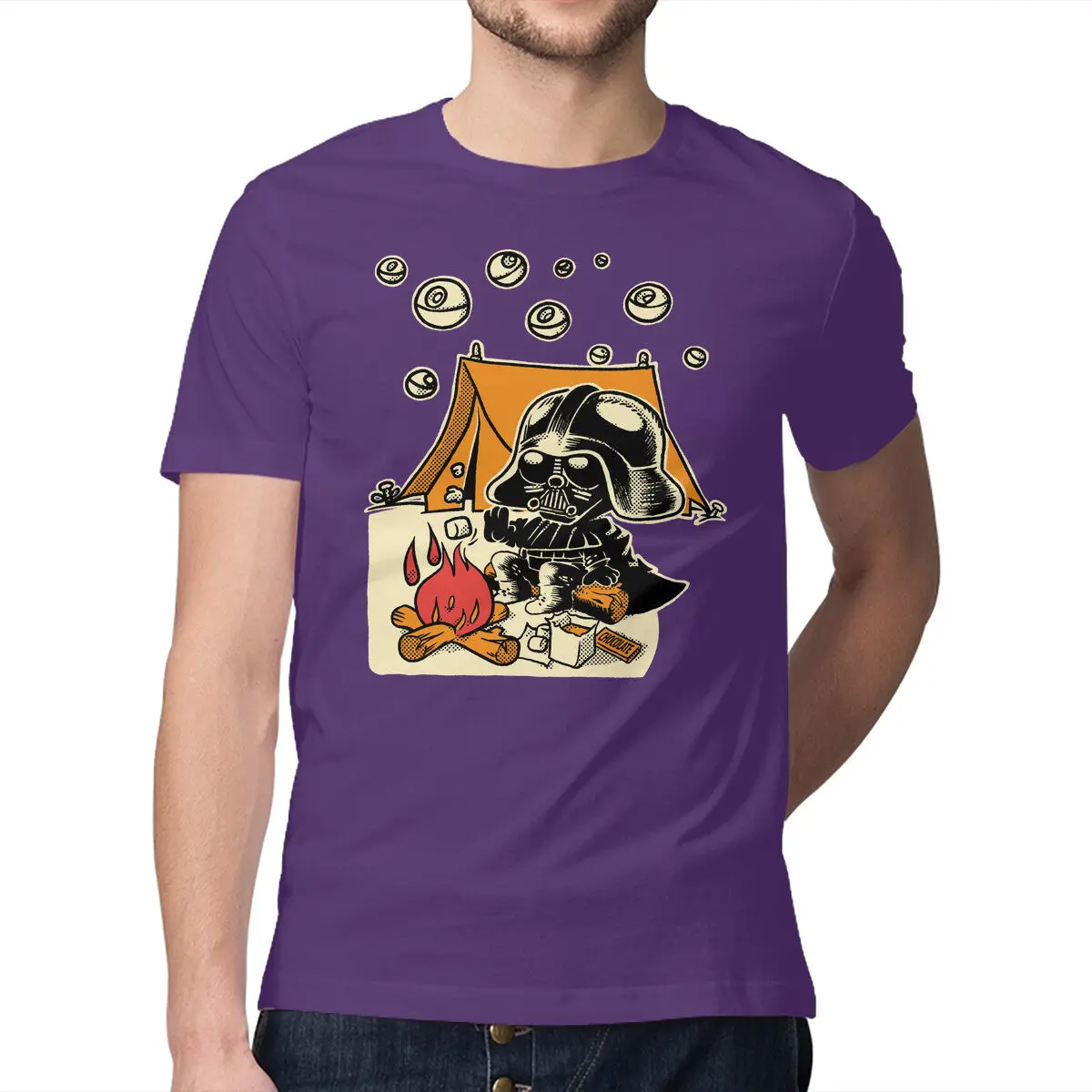 Premium Men's Tee Featuring Under Death Stars Design - Image 17