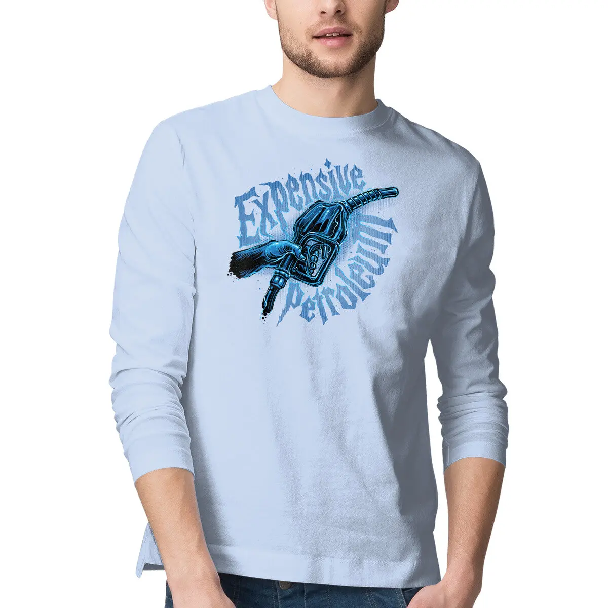 Premium Petroleum-Hue Long-Sleeve Tee for Men - Image 7