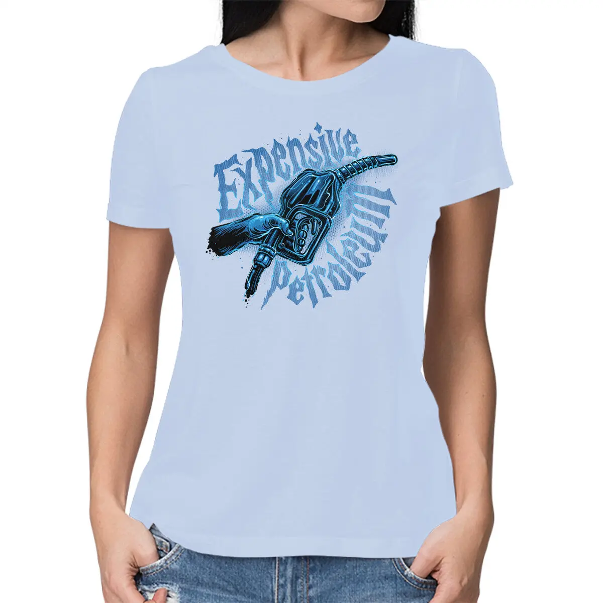 Petroleum-Colored Women's Basic T-Shirt - Image 9