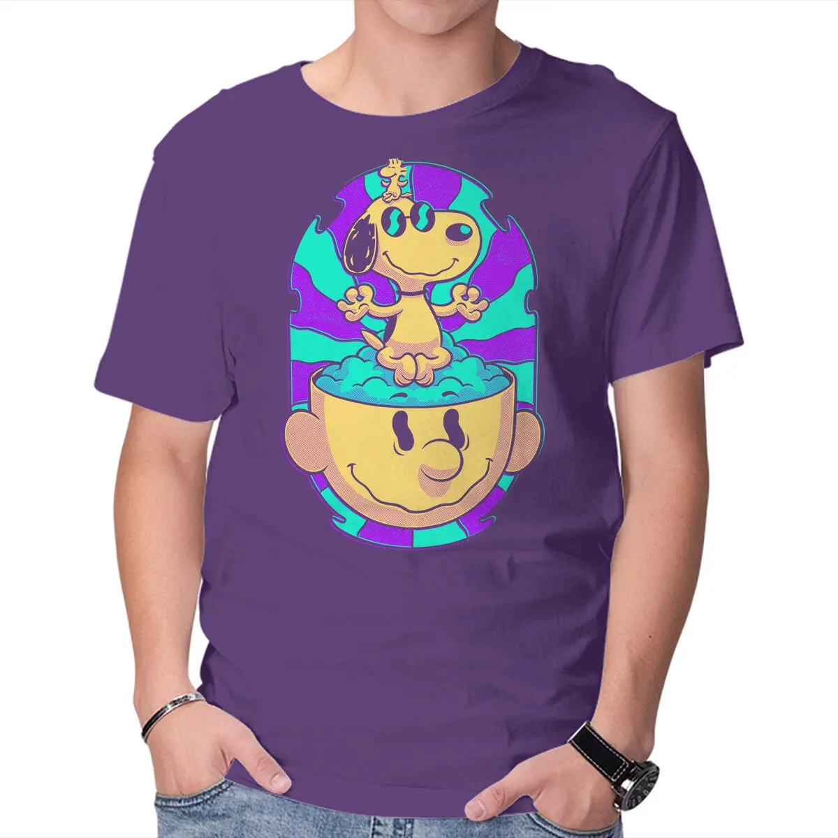 Psychedelic Beagle Graphic Tee for Men - Image 13