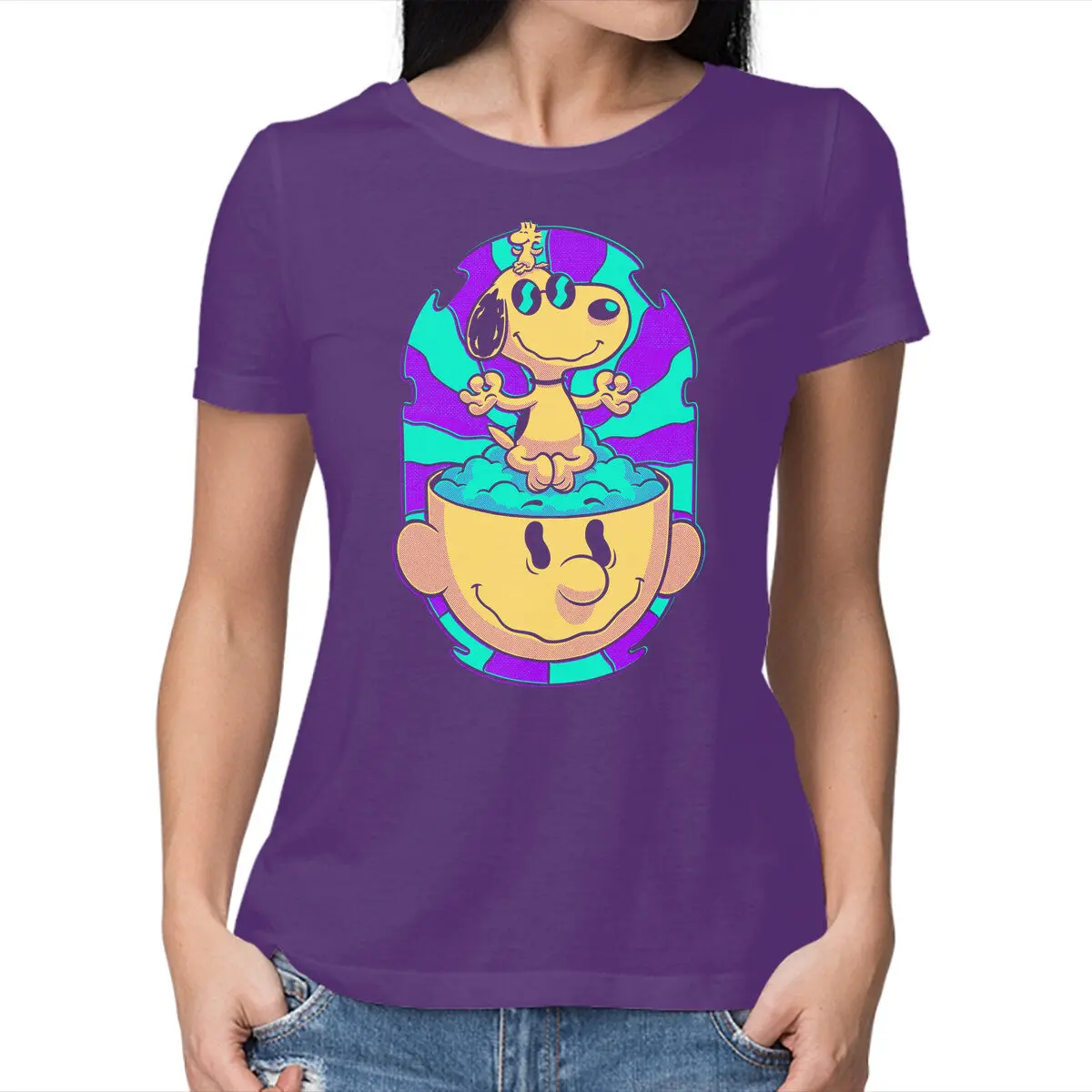 Psychedelic Beagle Graphic Tee for Women - Image 13