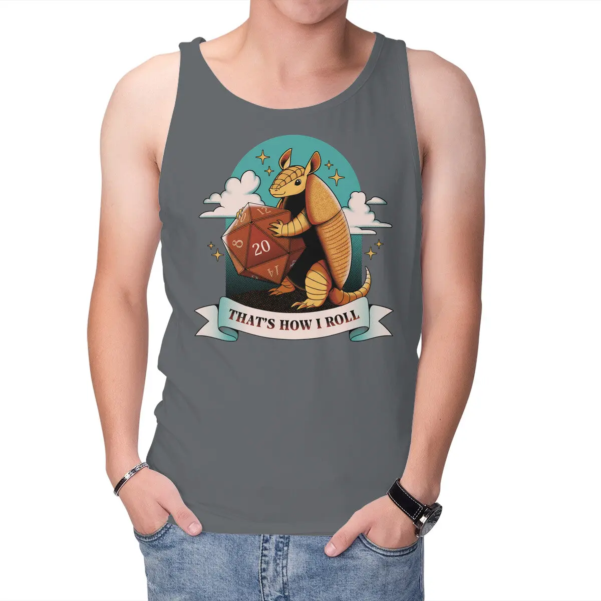 Armadillo Graphic Tank Top – 'That's How I Roll' - Image 7