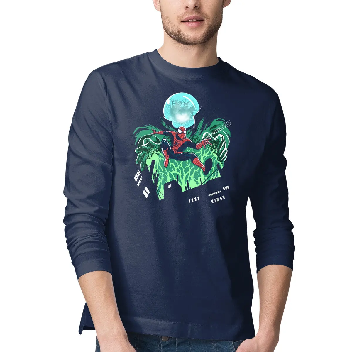 Mysterio vs. Spider-Themed Long-Sleeve T-Shirt - Image 4