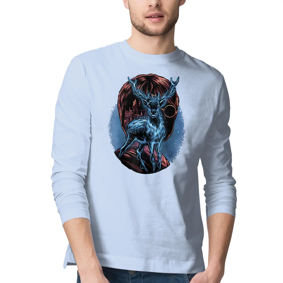 Patronus Motif Long-Sleeve T-Shirt for Men - Image 10