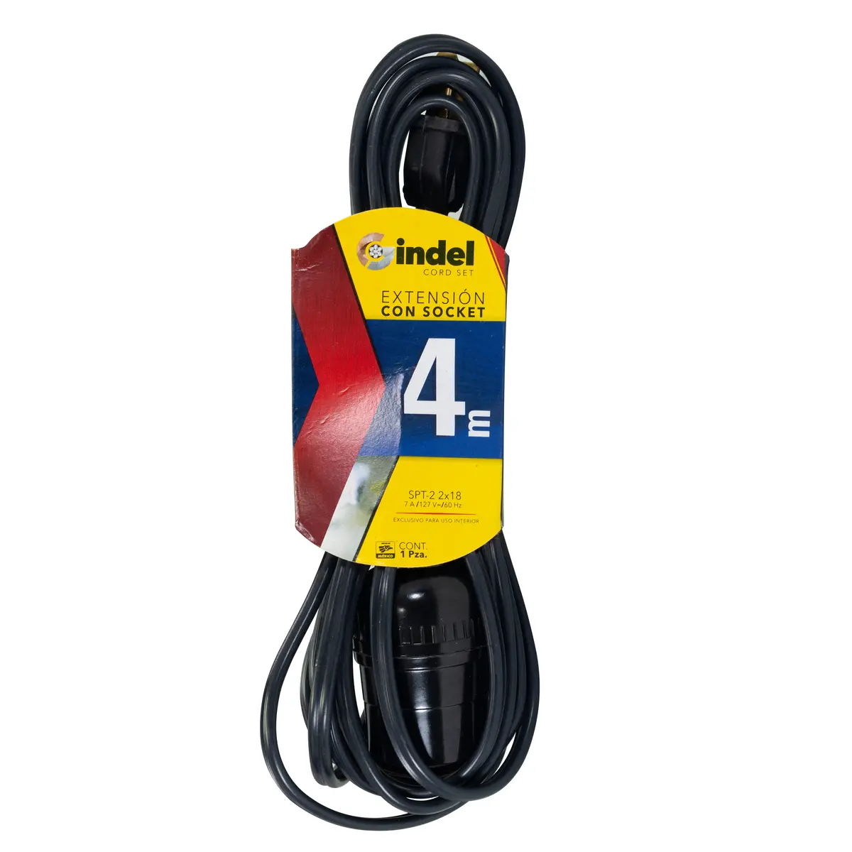 Extensión Gindel Con Soquet 4 Mts. - La Nueva Eléctrica 1