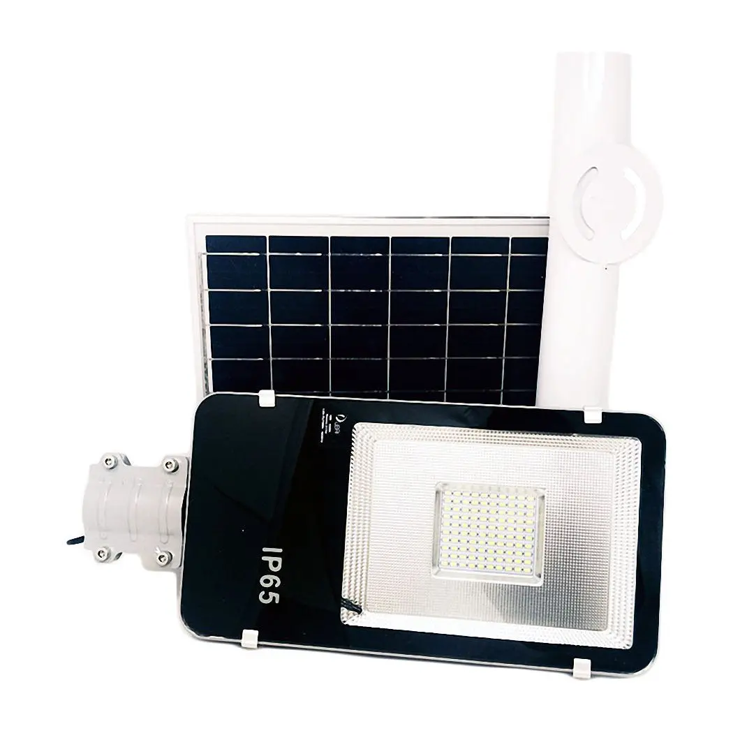 Lámpara Suburbana Good Will Led 50W Solar Con Brazo Pulida - La Nueva Eléctrica 1