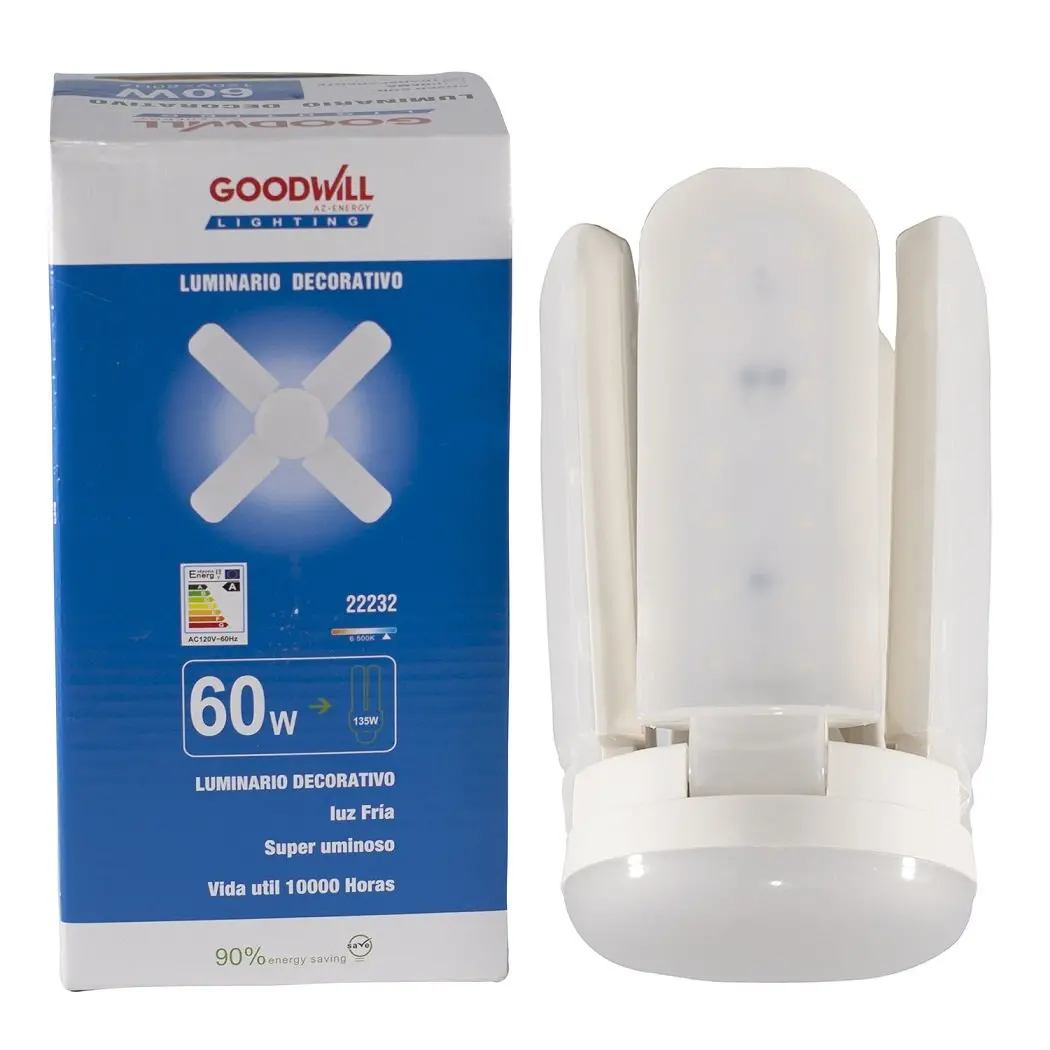 Foco Good Will Led 60W Tipo Ventilador 4 Aspas Crema - La Nueva Eléctrica 2