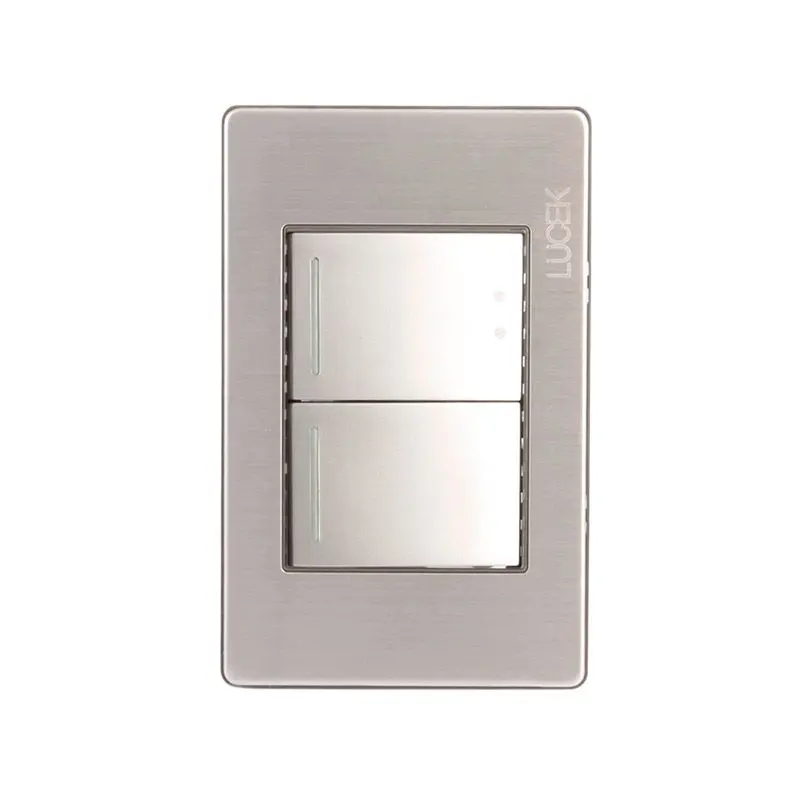 Placa Lucek Metal Apagador Sencillo Apagador Escalera Plata - La Nueva Eléctrica 1