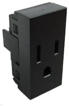 Contacto Leviton Modular Aterrizado Negro - La Nueva Eléctrica 1