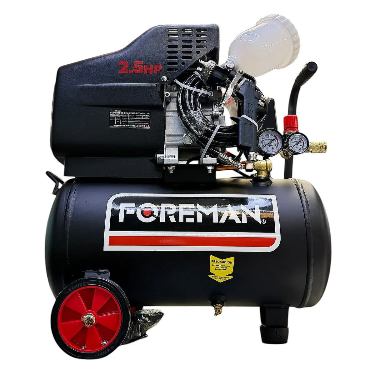Compresora Foreman 25 Litros (Incluye Pistola Y Manguera) 1