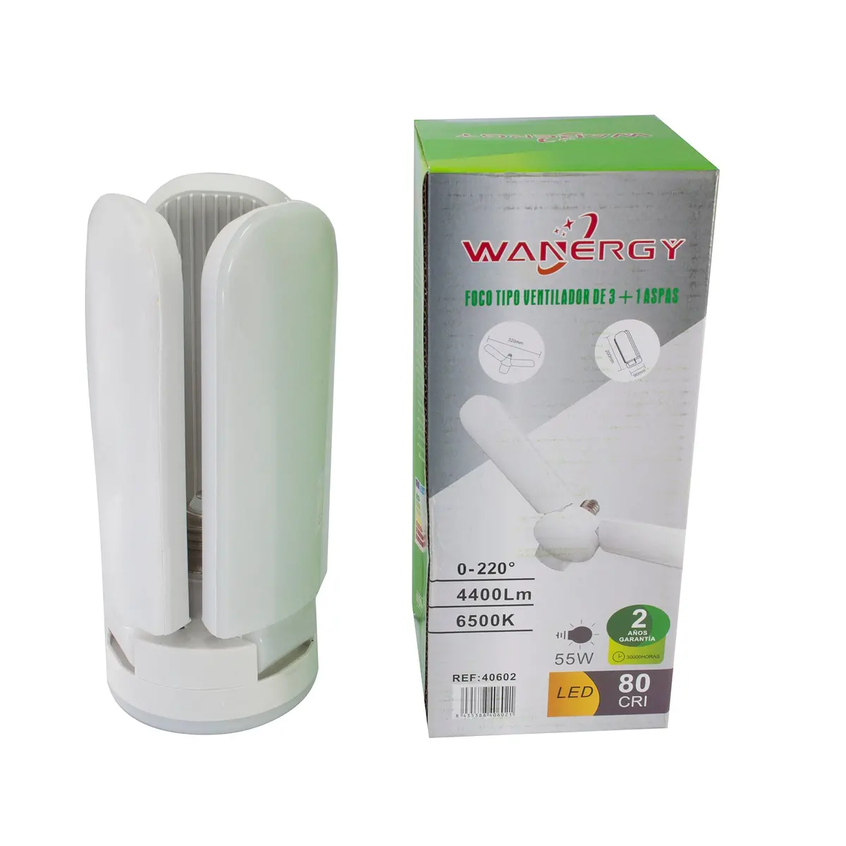 Foco Wanergy Led 55W Tipo Ventilador 3 Aspas - La Nueva Eléctrica 2