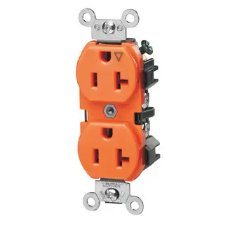 Contacto Leviton Dúplex Grado Industrial 20A 125V 2P3h Naranja - La Nueva Eléctrica 1