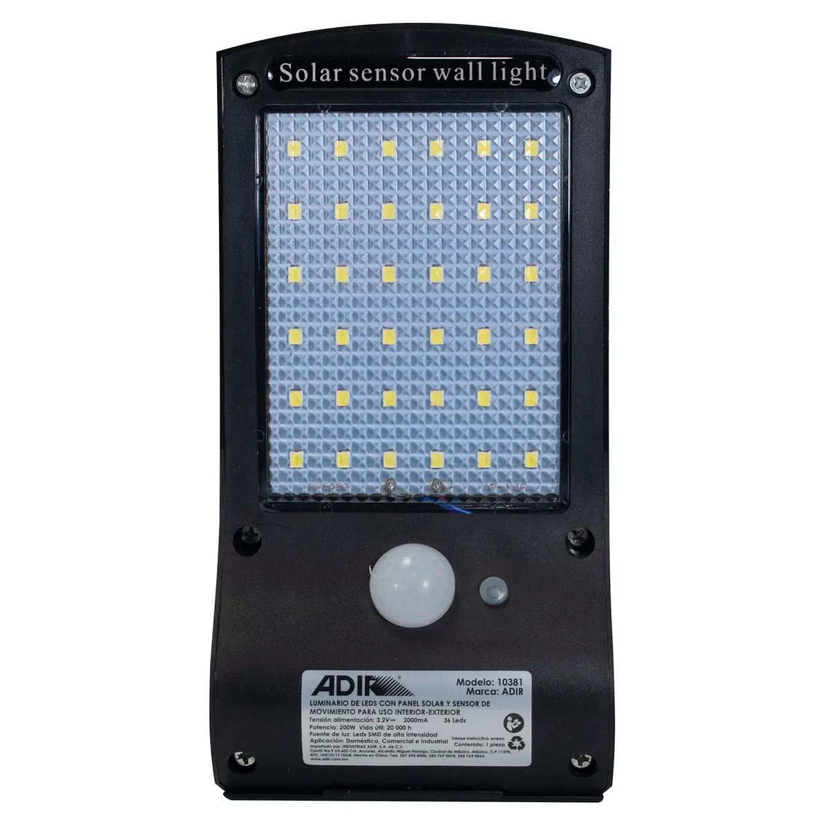 Arbotante Adir Led Solar Para Jardín Con Brazo Y Sensor - La Nueva Eléctrica 1