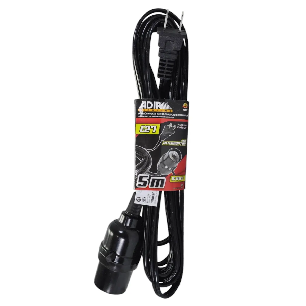 Extensión Adir Con Soquet Y Apagador 5 Mts - La Nueva Eléctrica 1